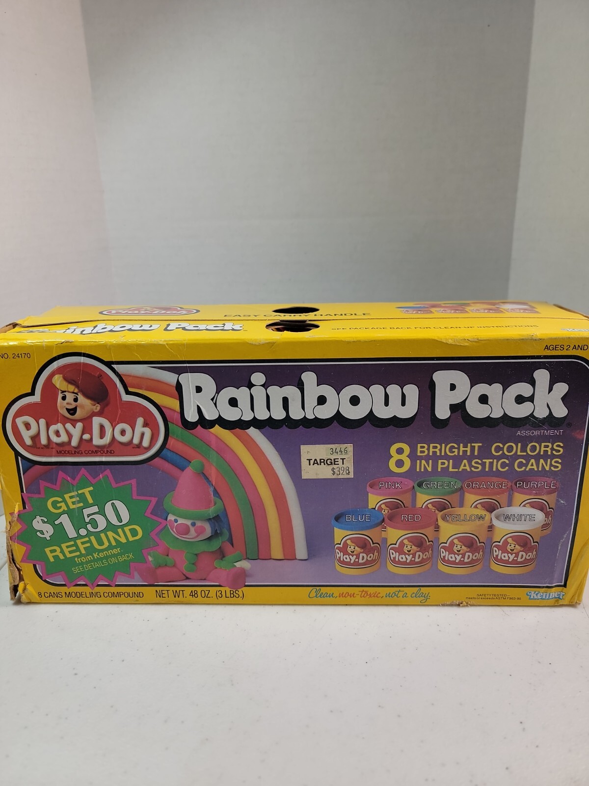 VTG Rainbow Pack 8 Bright Colors Play- Doh 1988