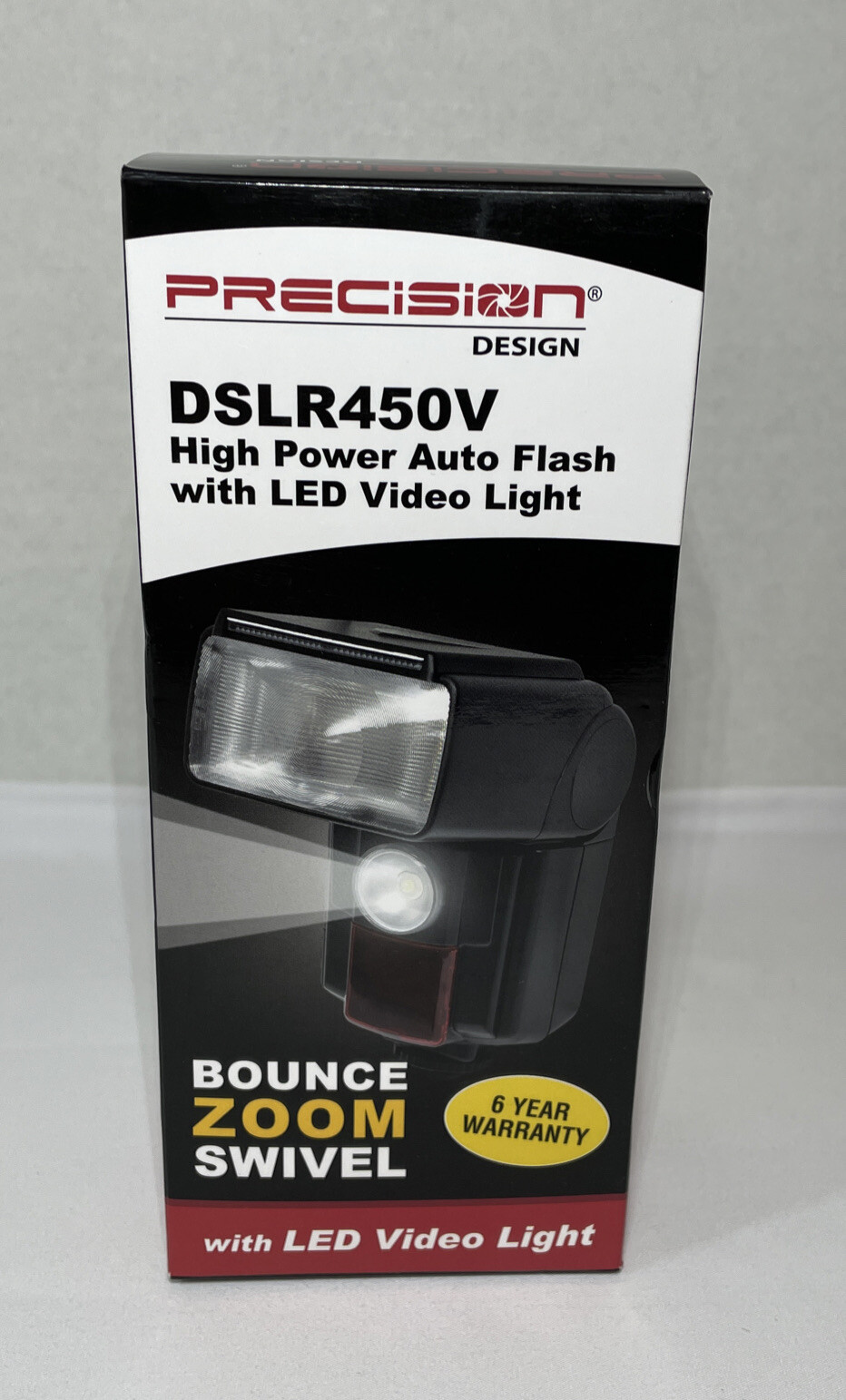 Precision Design DSLR450V High Power Auto Flash with LED Video Light Brand new