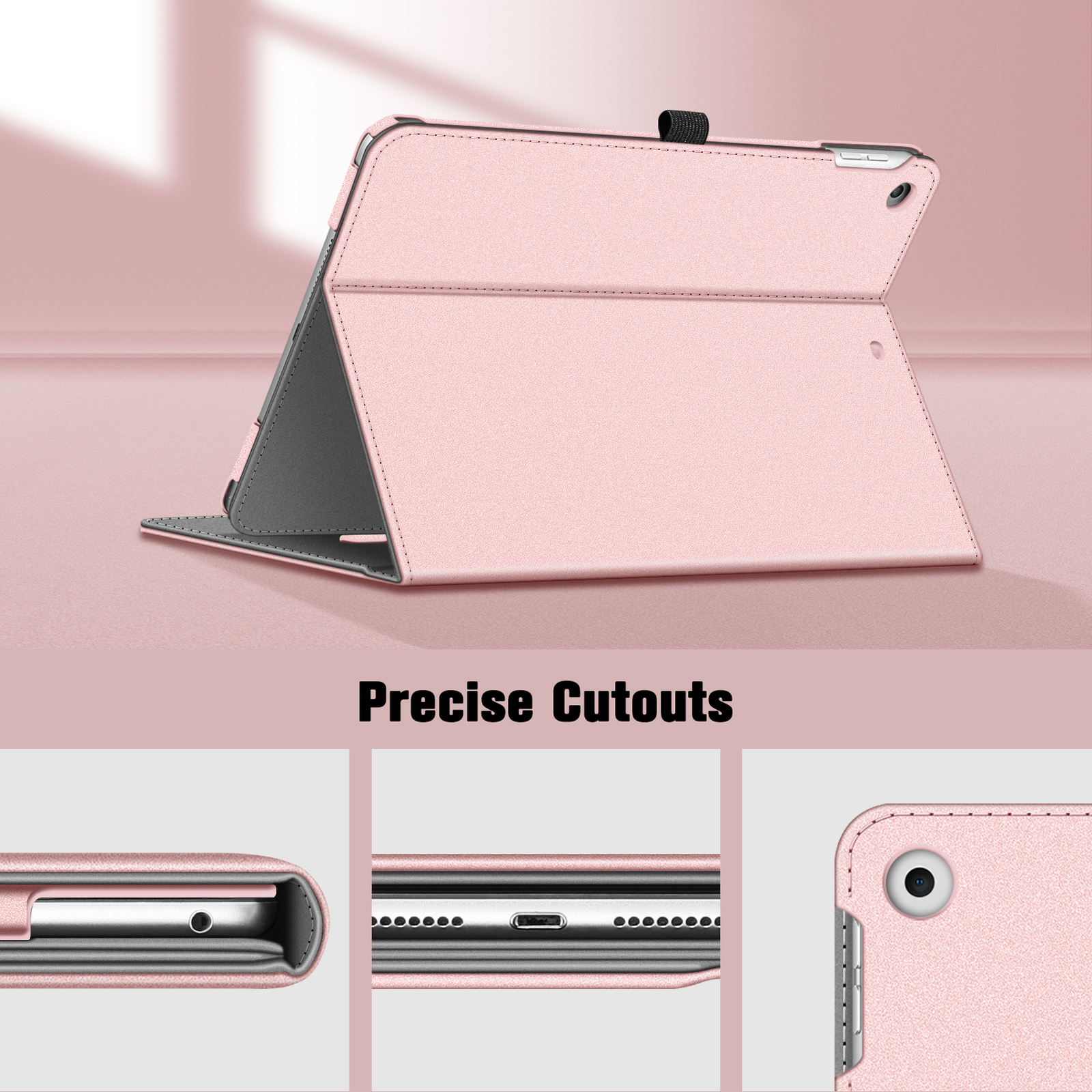 For iPad 9th Gen 2021 Multi-Angle Case Stand Cover with Pocket & Pencil Holder