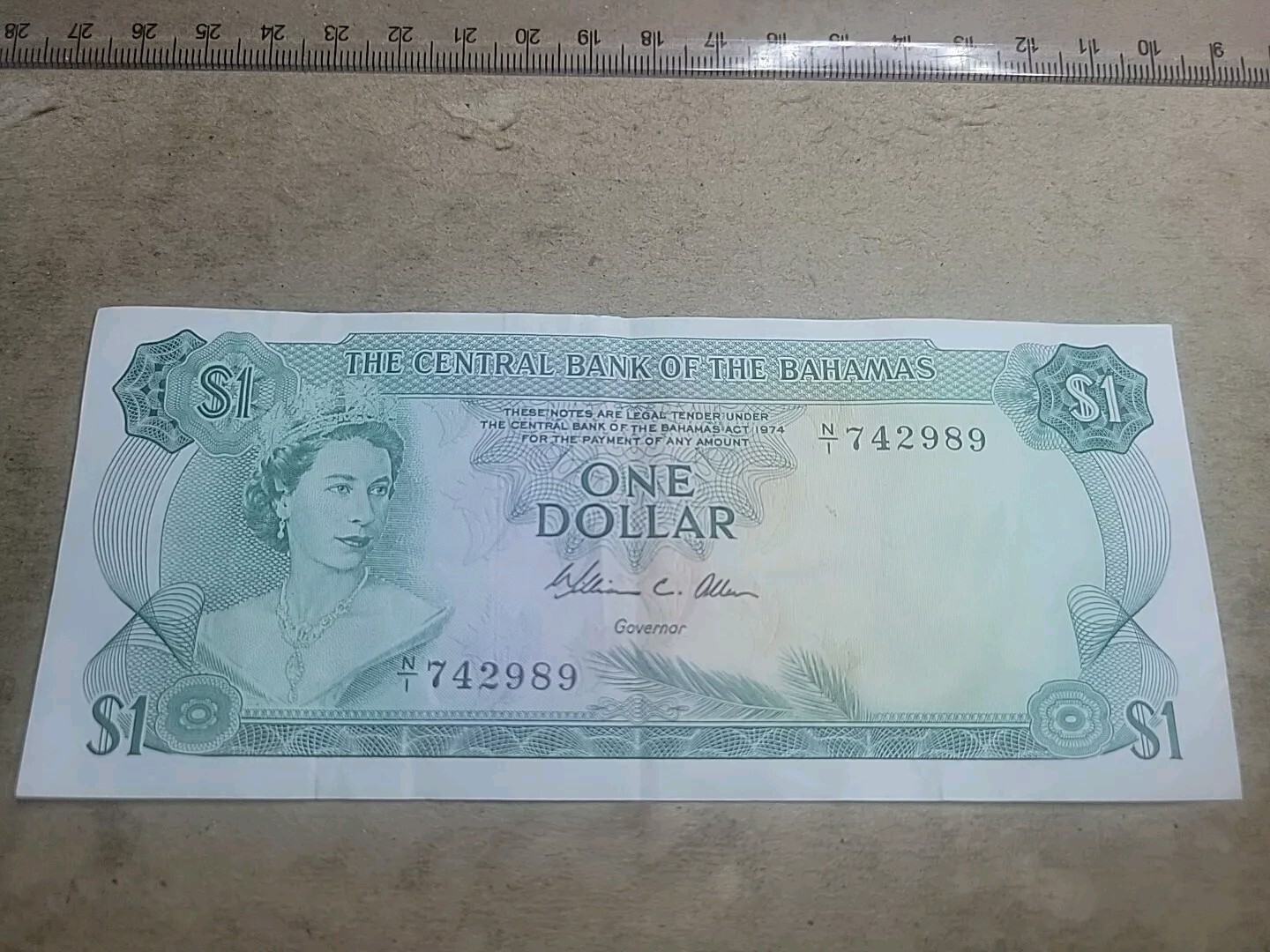 🇧🇸 Bahamas 1 dollar 1974 P-35b  "Allen" VF  Banknote  071624-6