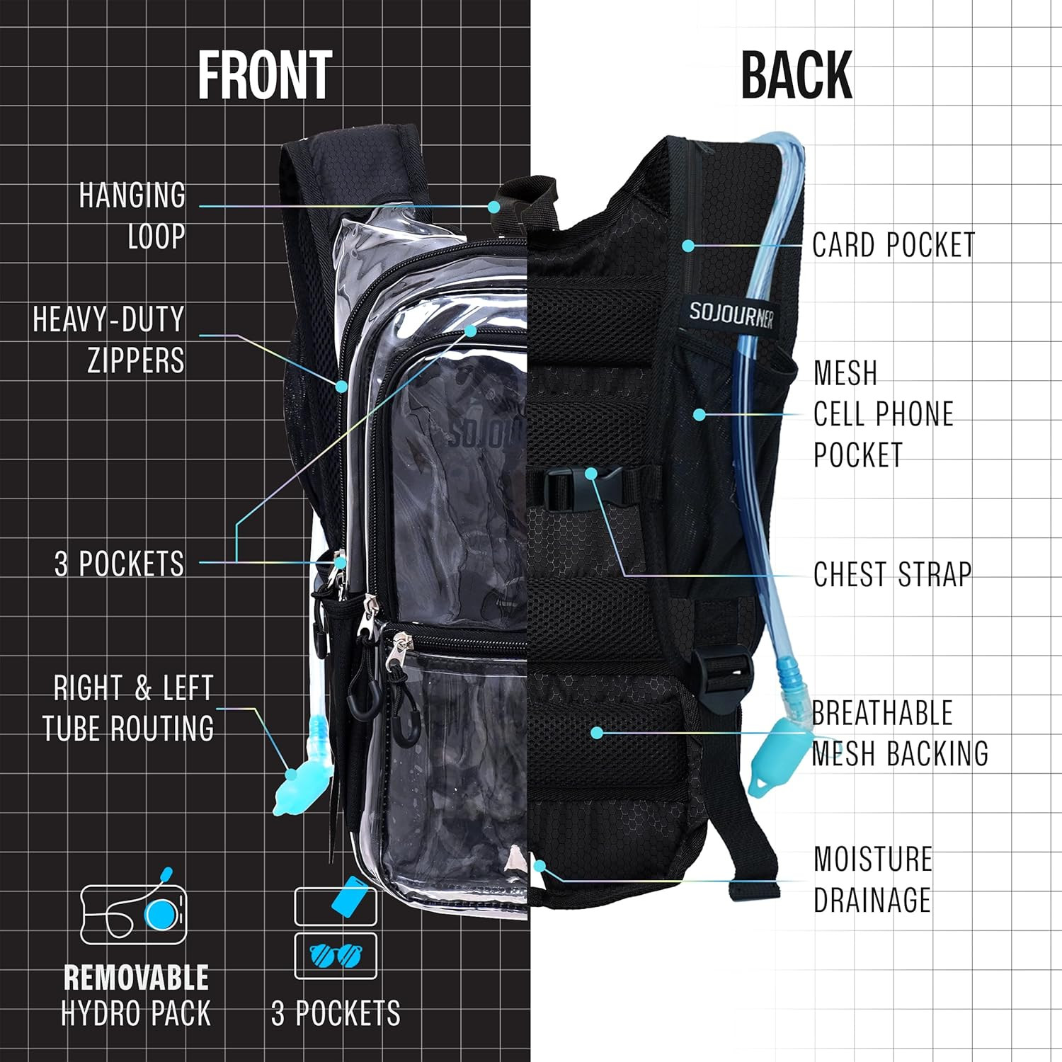 Sojourner Hydration Pack, Hydration Backpack - Water Backpack with 2L Hydration