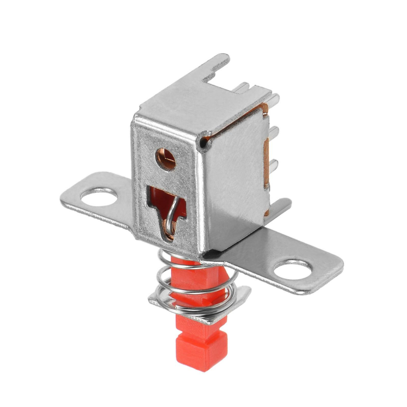 Push Button Switch, DPDT 6 Pin 1 Position Self-Locking Red 10pcs