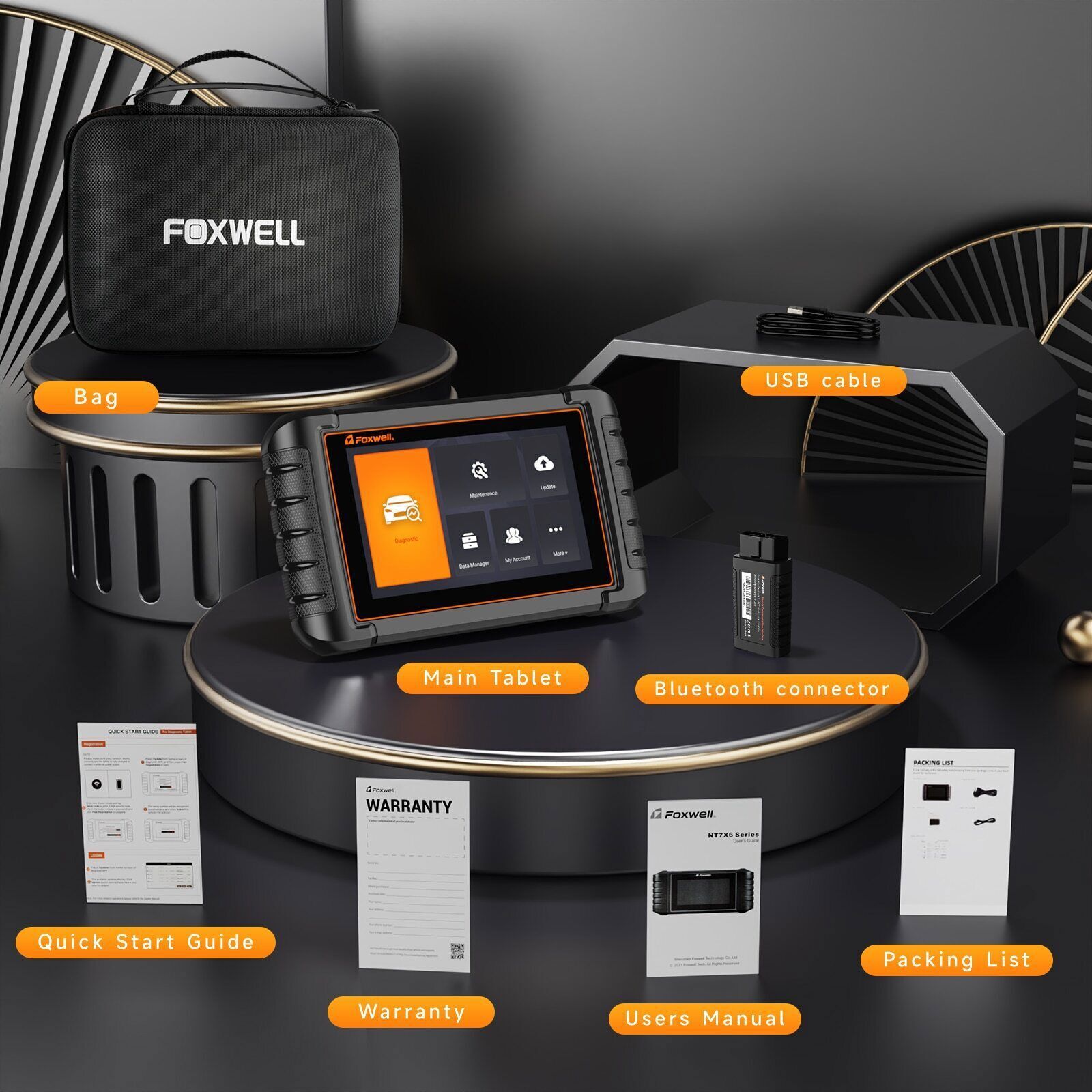 FOXWELL NT809BT OBD2 Scanner Bidirectional Diagnostic Tool Key Coding DPF TPMS
