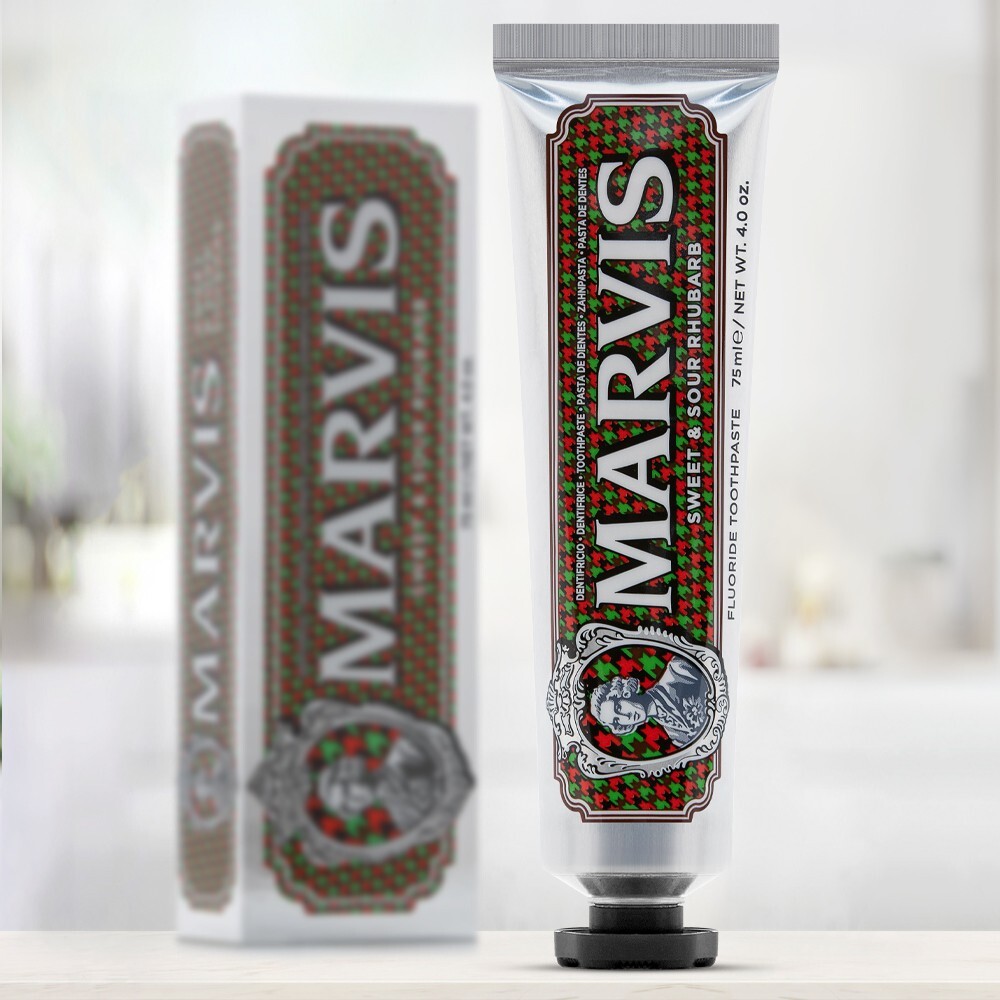 MARVIS Limited Edition Sweet & Sour Rhubarb Toothpaste with Hint of  Mint, 75ml