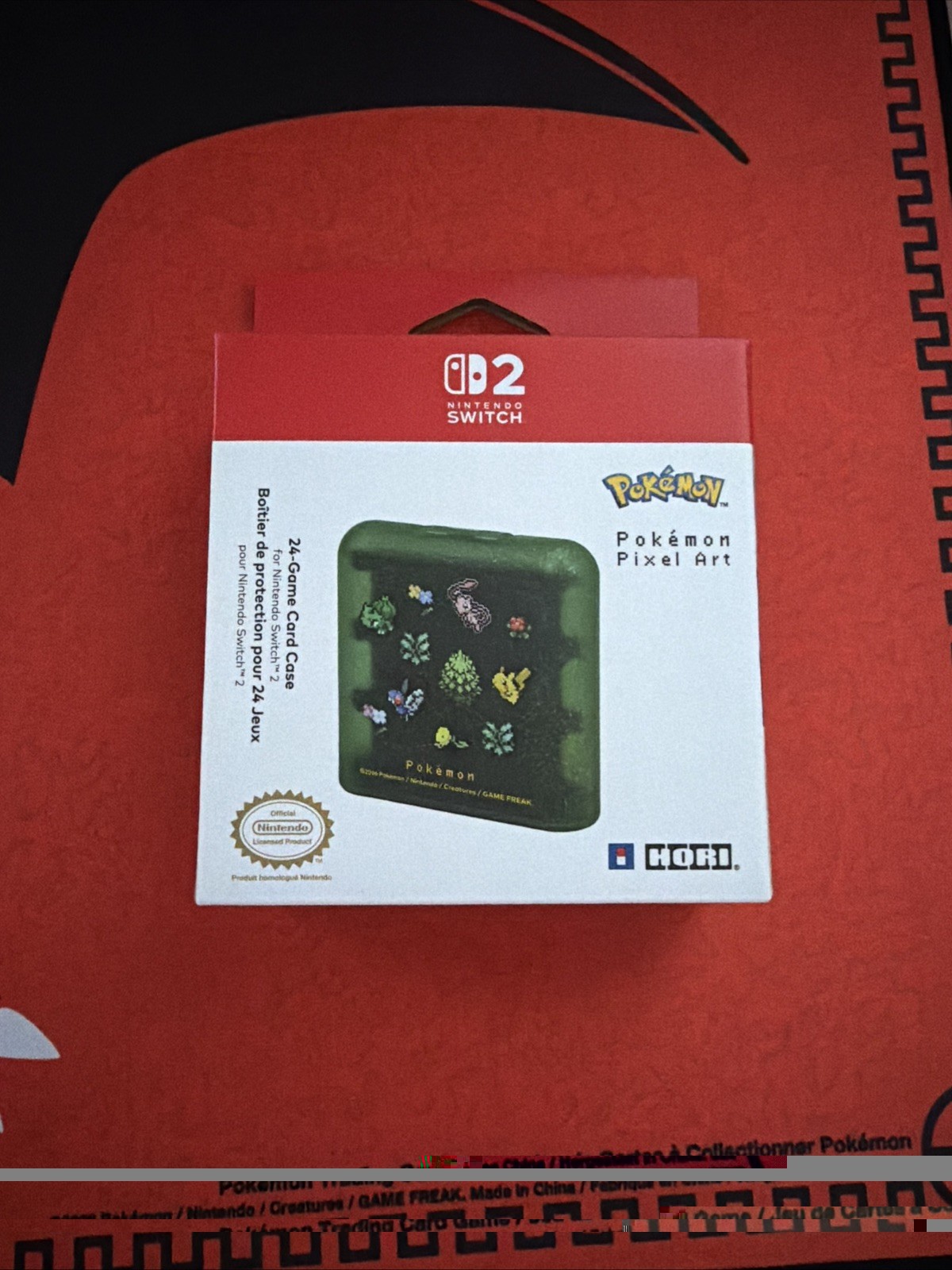 HORI Switch 2 24-Game Card Case Pokémon Pixel Green