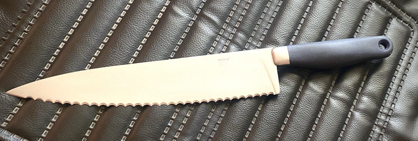 LARGE IKEA SHEF KNIFE AT 14”In Overall 9”in STAINLESS BLADE INCAPSULATED HANDLE