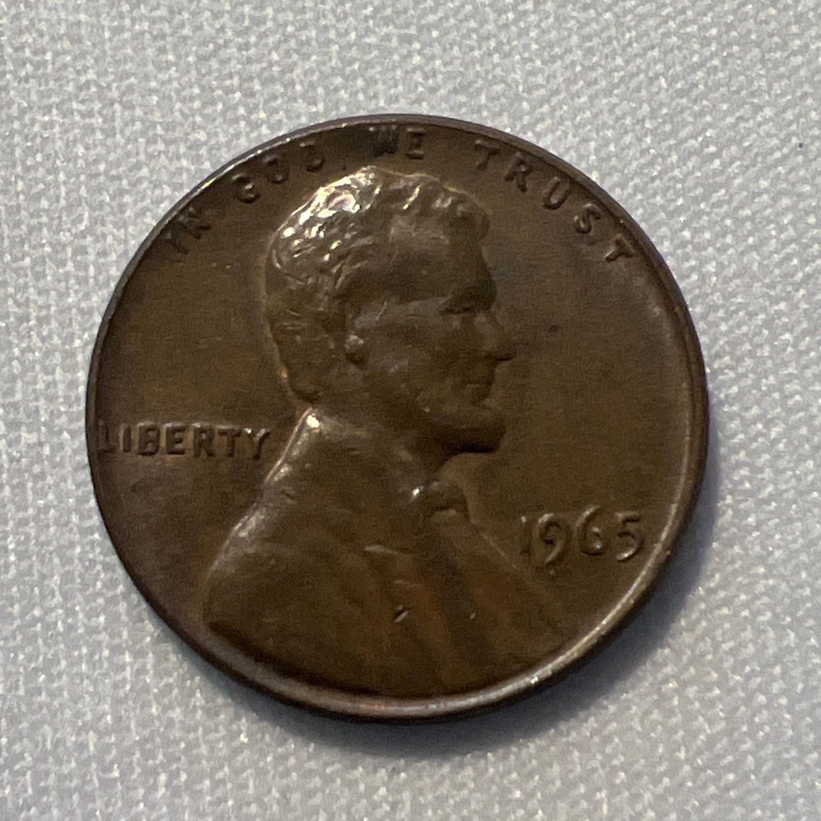 1965 Lincoln Penny With No Mint Mark