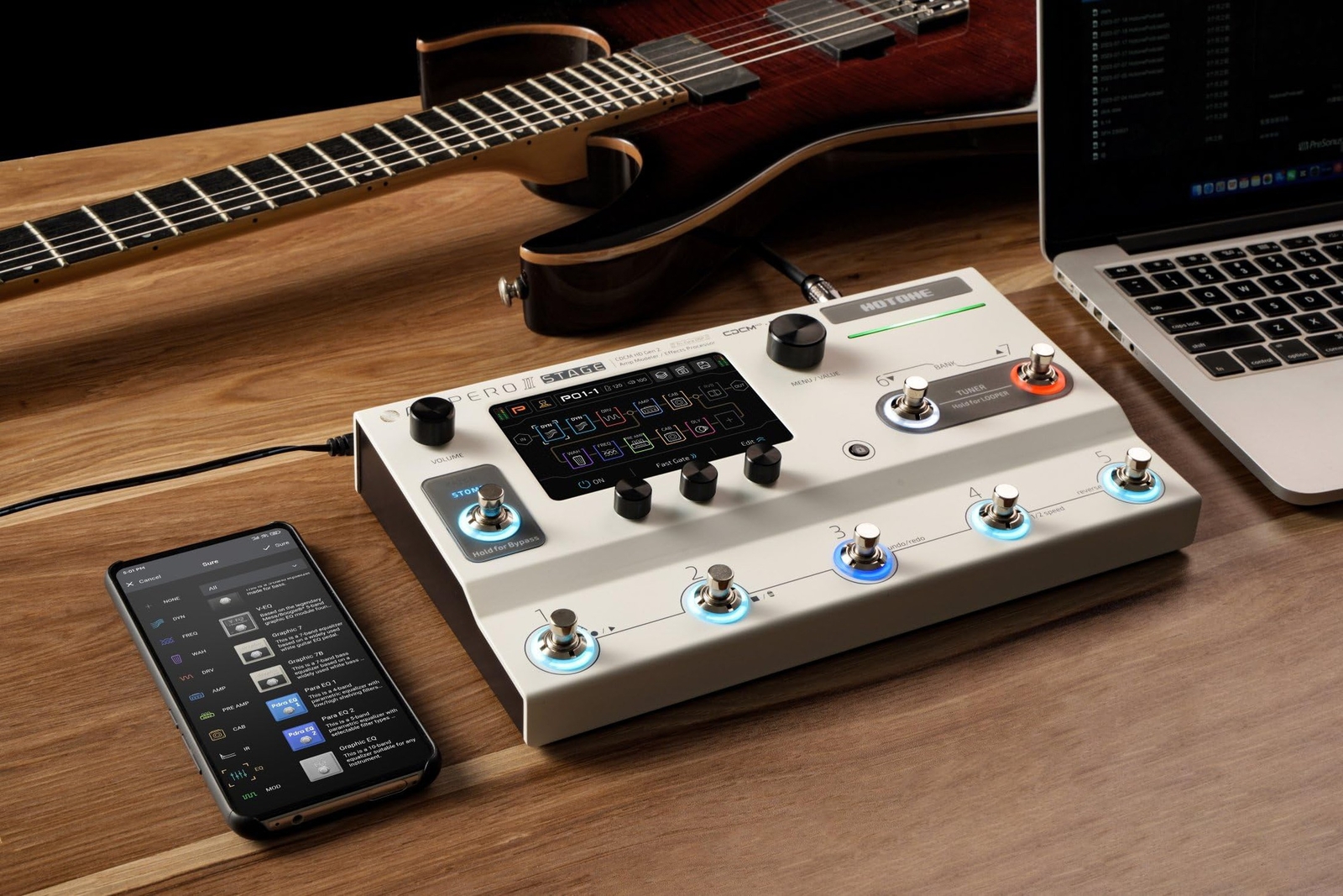 HOTONE Multi-Effect Pedal Processor, Touchscreen, Guitar, Bass, Amplifier, Model
