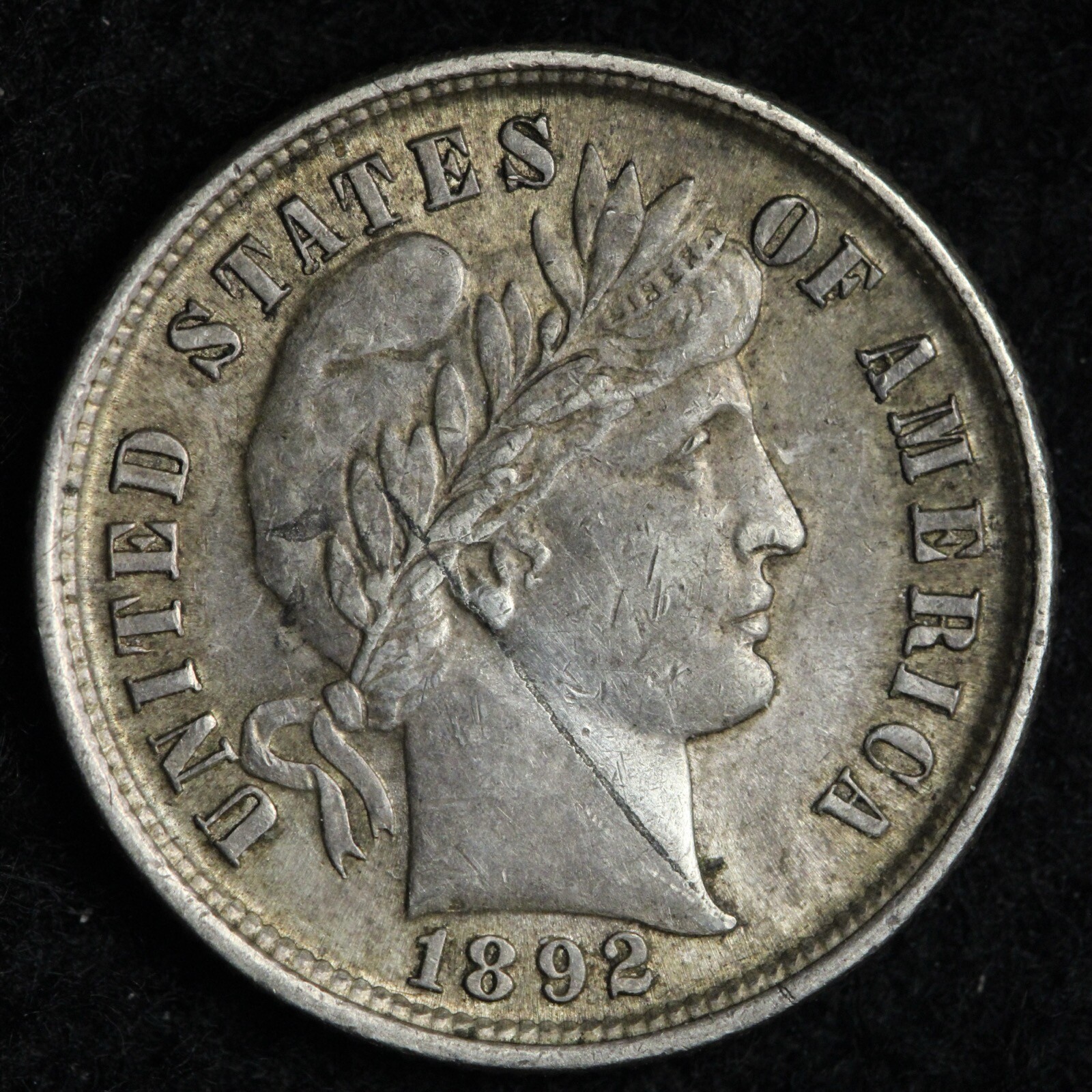 1892 Barber Silver Dime AU E151 SWEG