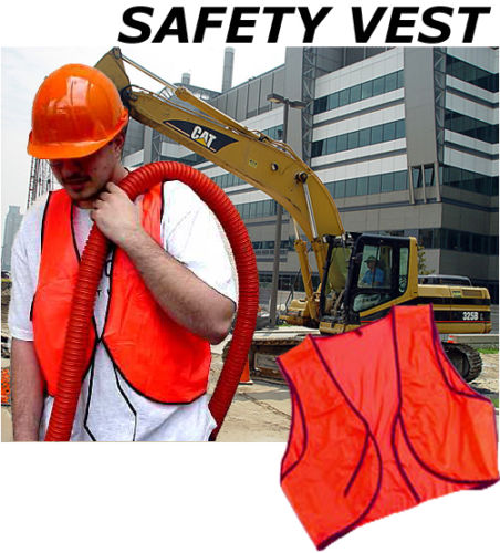12 Lot Orange Safety Vest Vests Emergency Crossing NEW