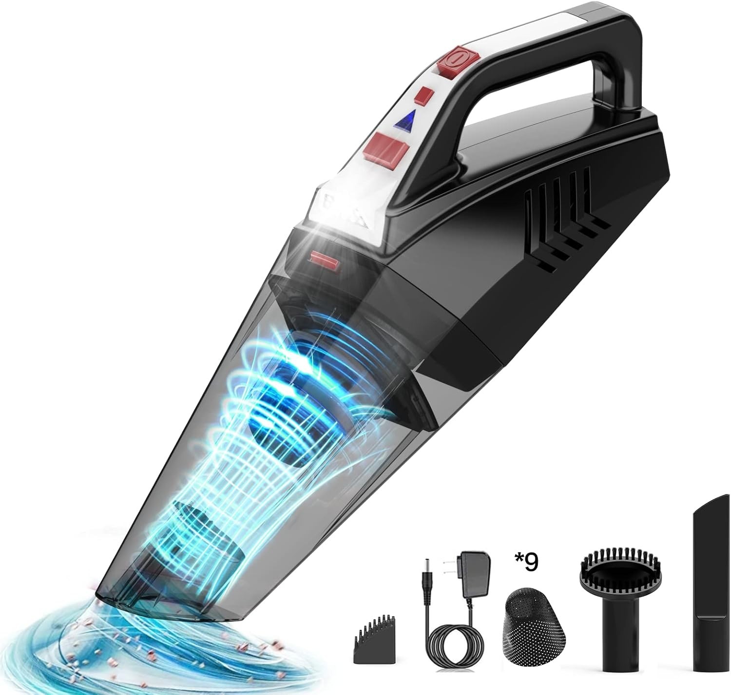 POWERFUL HANDHELD Cordless VACUUM WIRELESS W/ LED LIGHT, HEPA FILTER - Auto/car