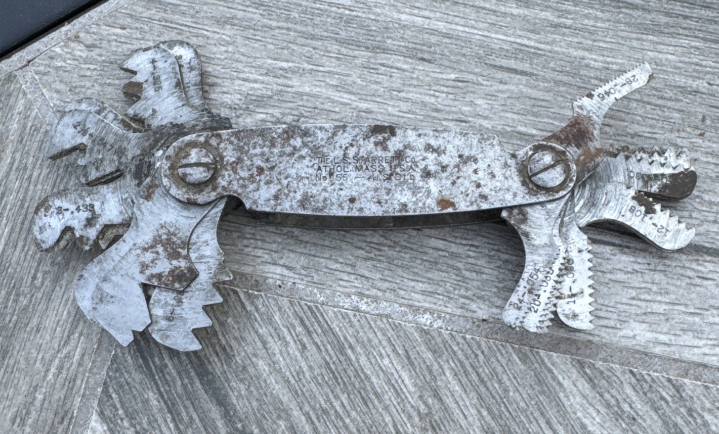 Vintage L. S. Starrett No. 7 Screw Thread Pitch Gage Machinist Tool USA