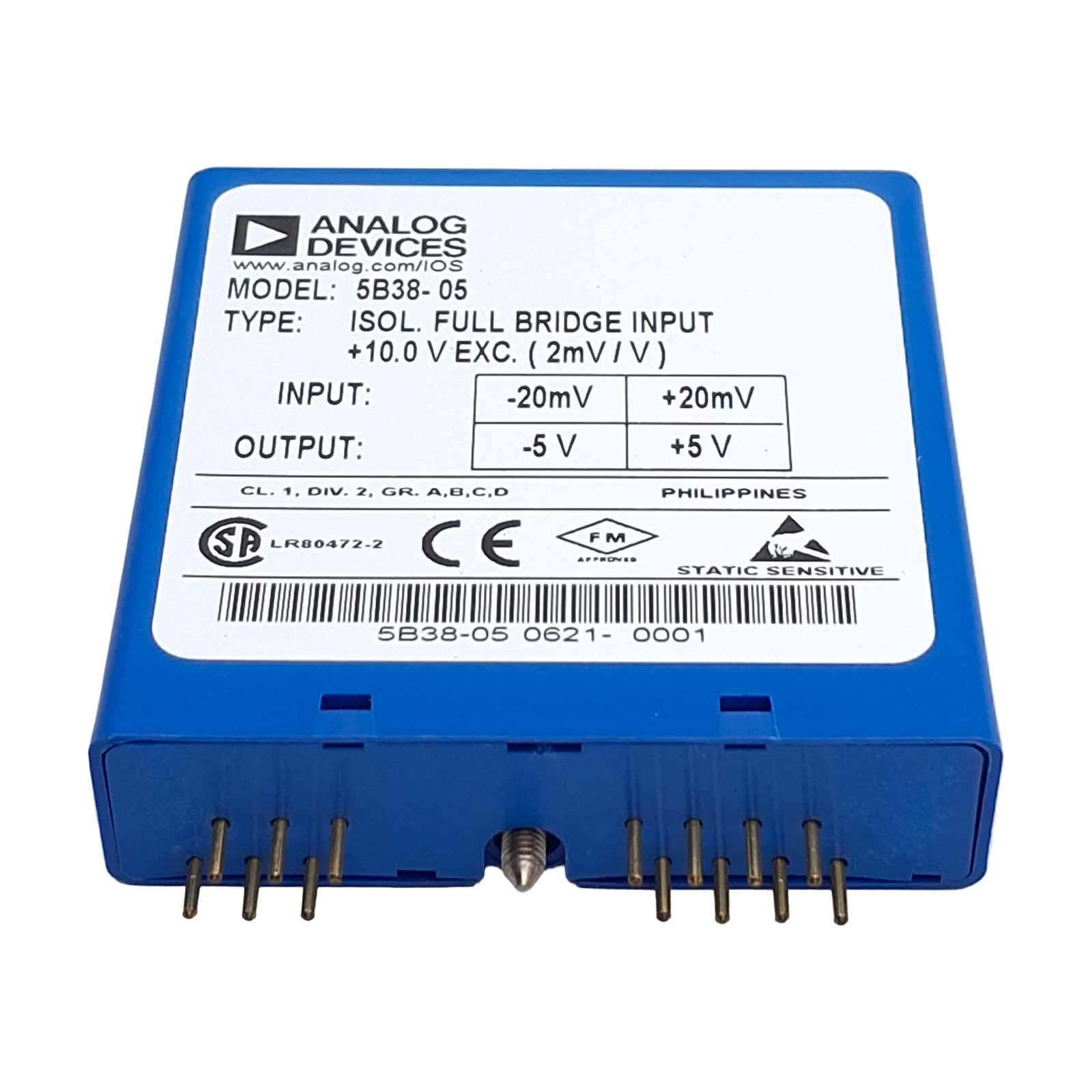 Analog Devices 5B38-05 Signal Conditioning Module, +/- 20mV Input, +/-5V Output