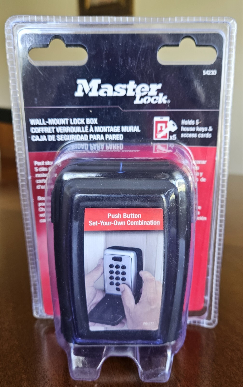 Master Lock wall-mount push button combination lock box, new with opened package