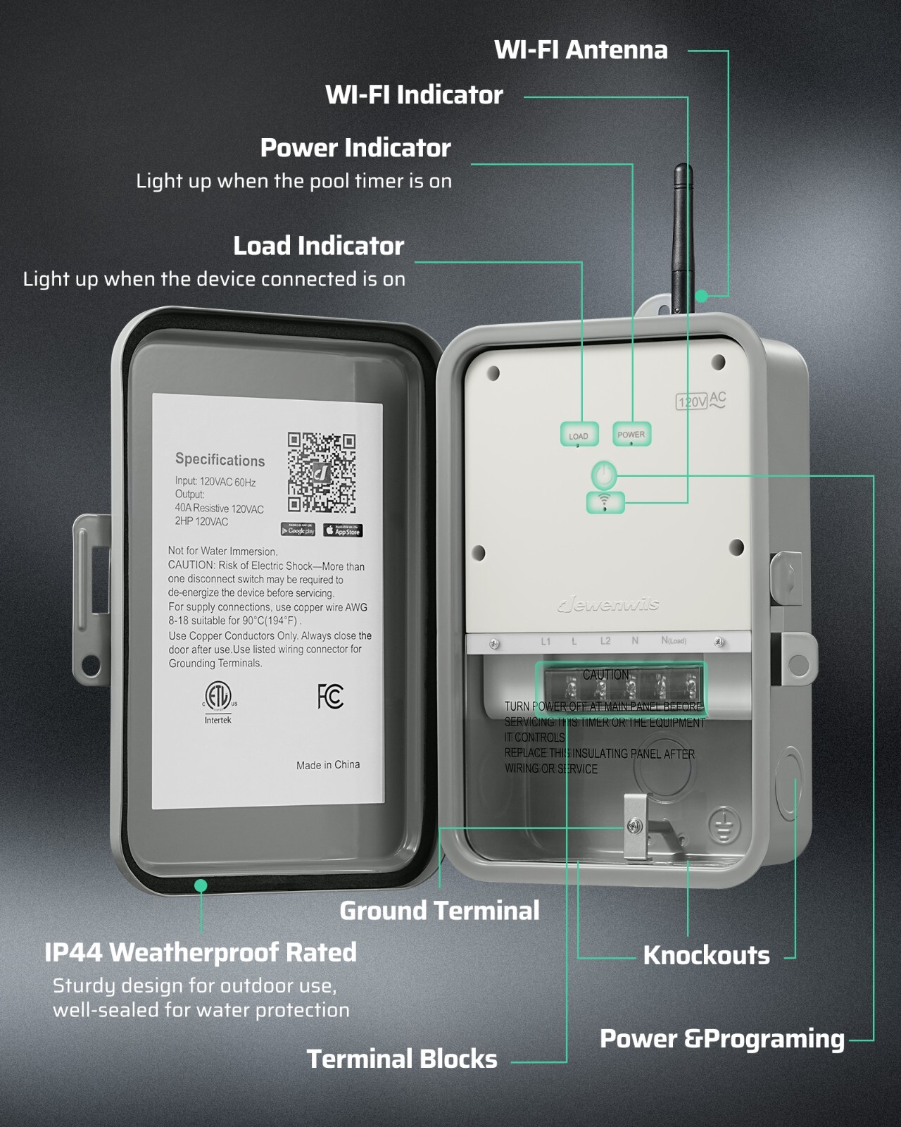 DEWENWILS Pool Pump Timer, Outdoor Smart WiFi Box On/Off Automatically