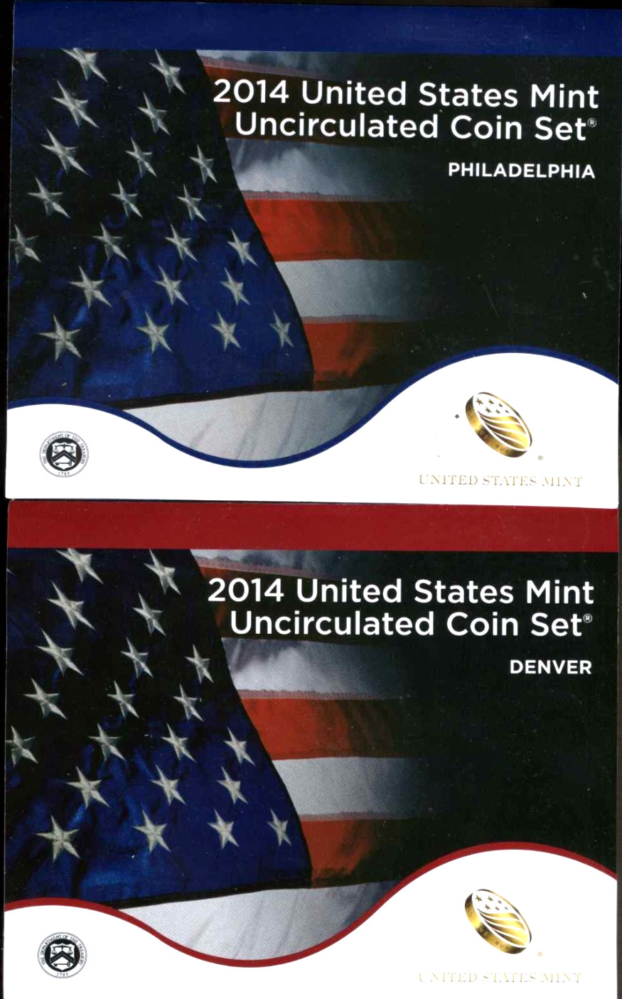 2014 P D MINT SET U.S PHILIDELPIA+DENVER Government Packaging OGP COIN PD#308