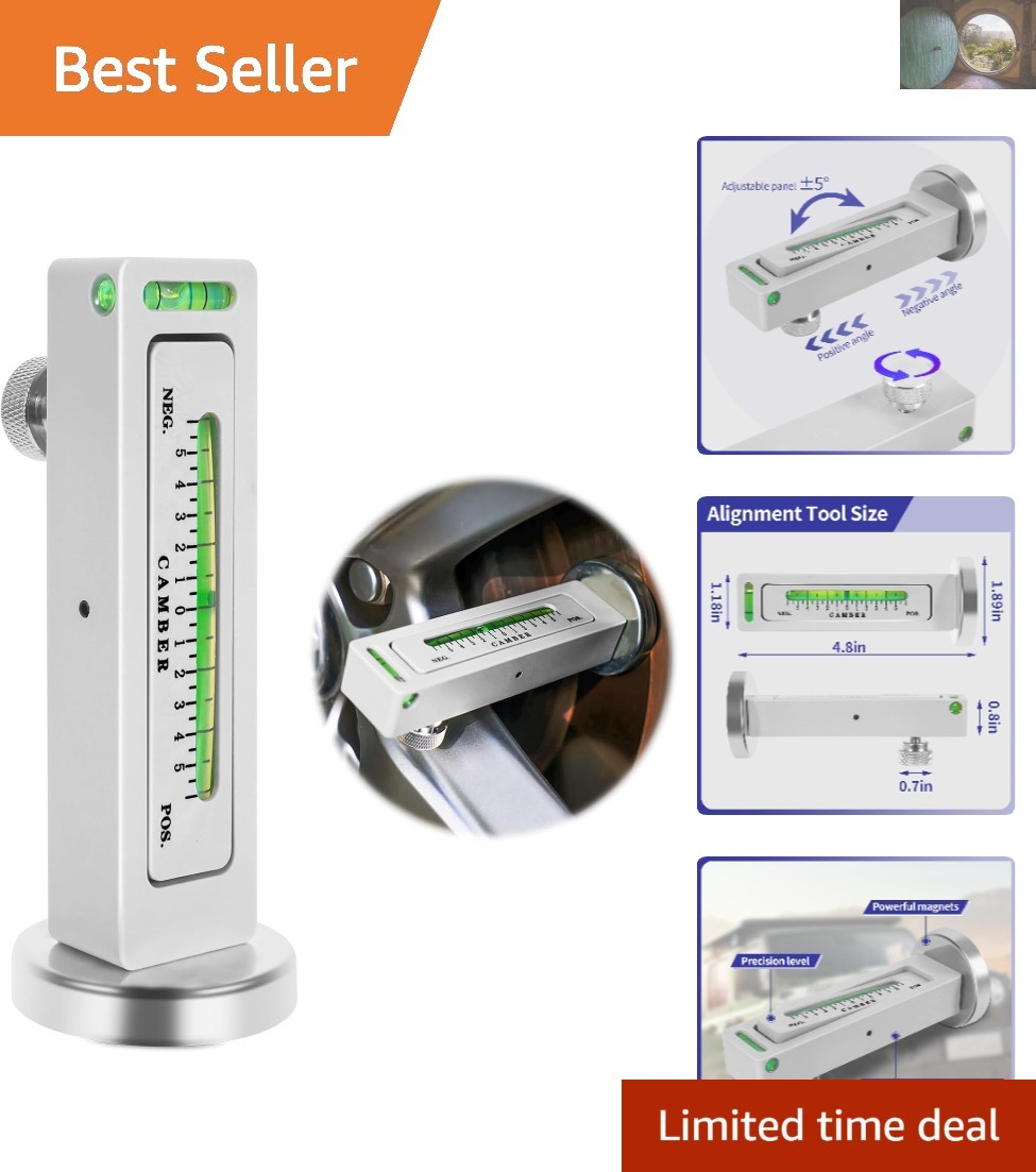 Adjustable Magnetic Camber Gauge - Professional Tool for Automotive Tire Repair