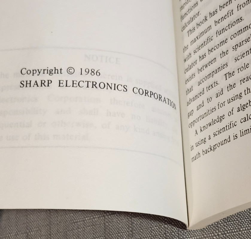 Sharp EL-509S Conquering The Sciences Applications Scientific Calculator Manual