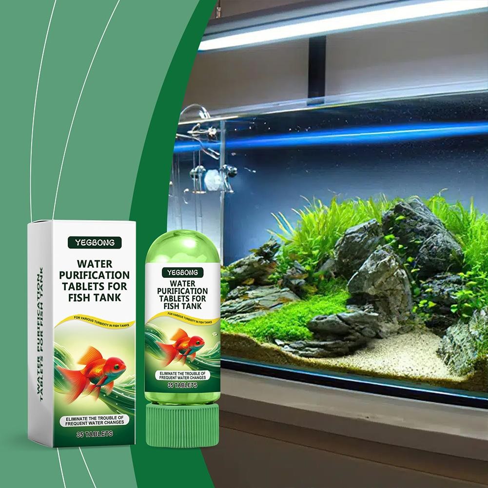 Powerful Aquarium Water Purification Tablet For Fish Tank ets Safe 35 Tabl E4L2