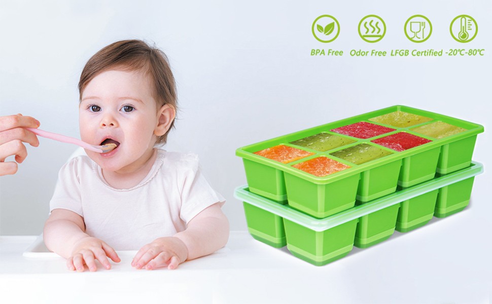 Large Ice Cube Trays 2 Pack, Silicone Easy-Release and Flexible Ice Cube Molds