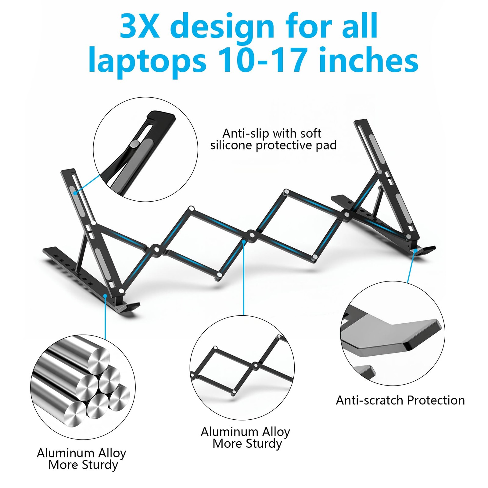 Laptop Stand for Desk, Adjustable 7-Level Aluminum Riser, Ergonomic Notebook ...