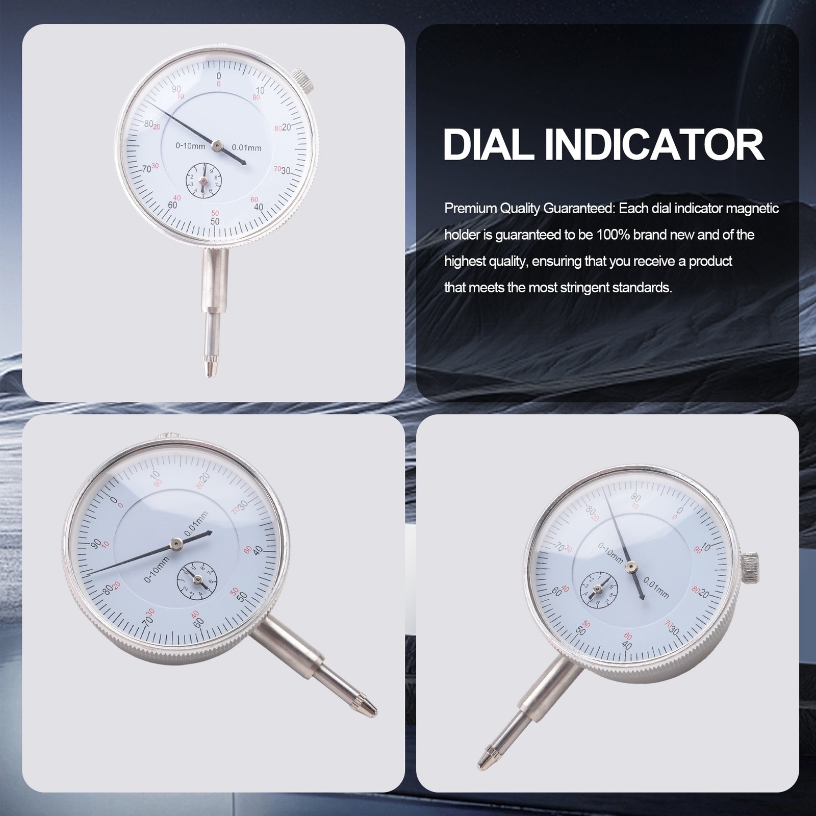 Indicator Micrometer Hour Type Indicator Comparator Measuring Clock7946