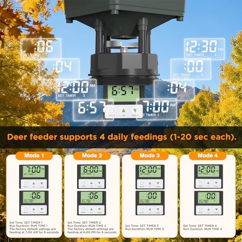 5 Gallon Hanging Deer Feeder—Automatic Game Feeder—Digital Programmable