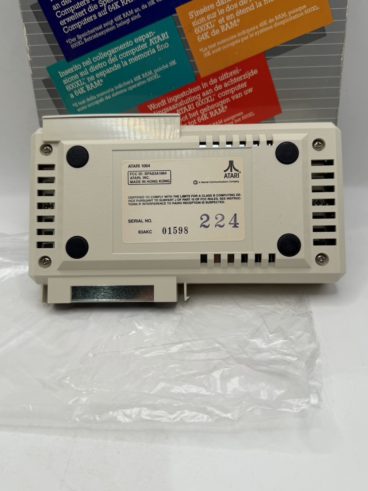 Atari 1064 Memory Expansion 64 KB For Atari 600XL Mint Condition W Original Box