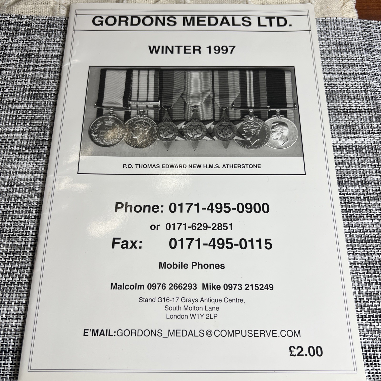 Gordons Medals LTD Winter 1997 Book