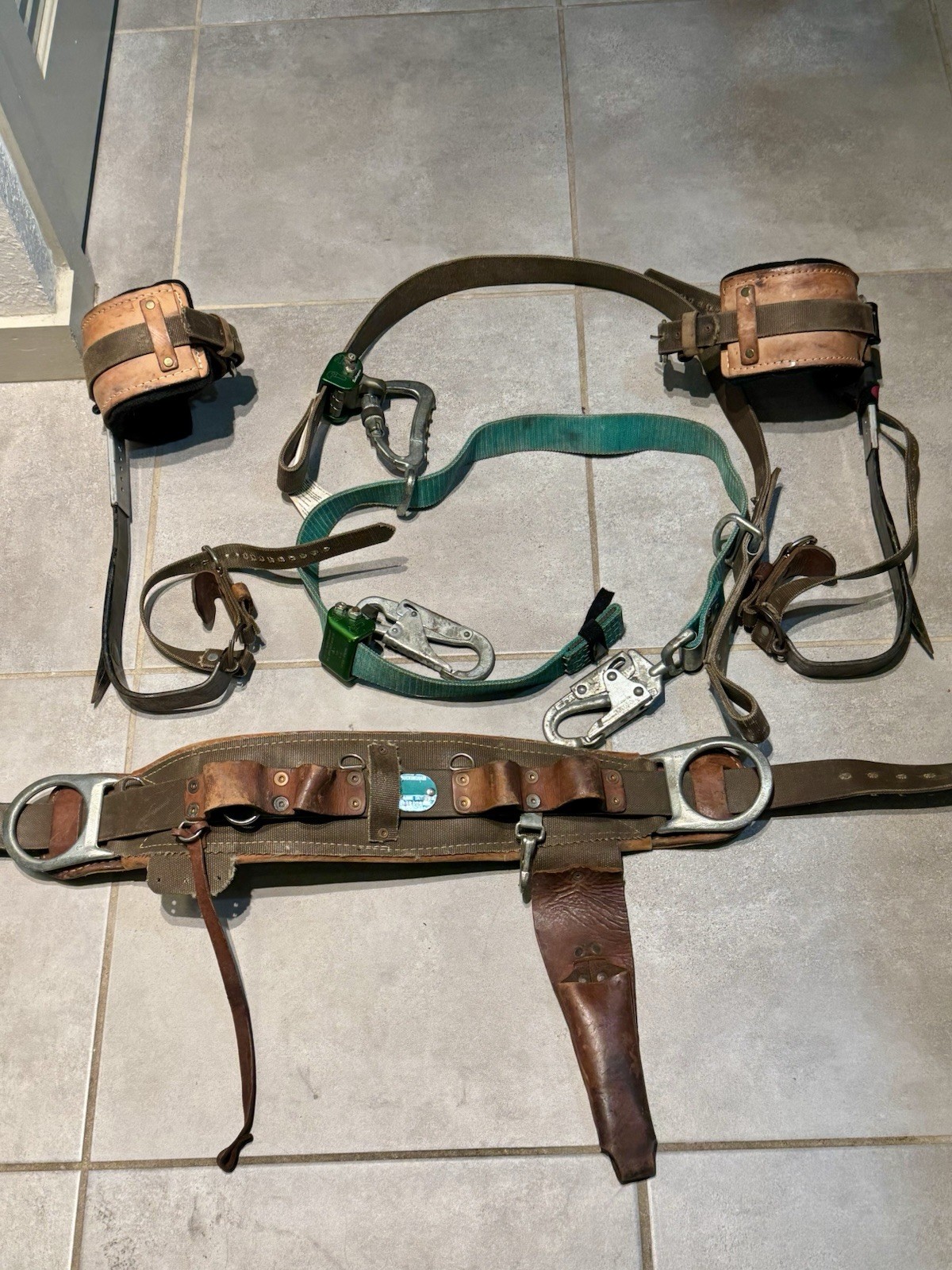 Buckingham Belt, Lineman Climbing Gear, Climbing Gear Set, Pole Climbing, Hooks