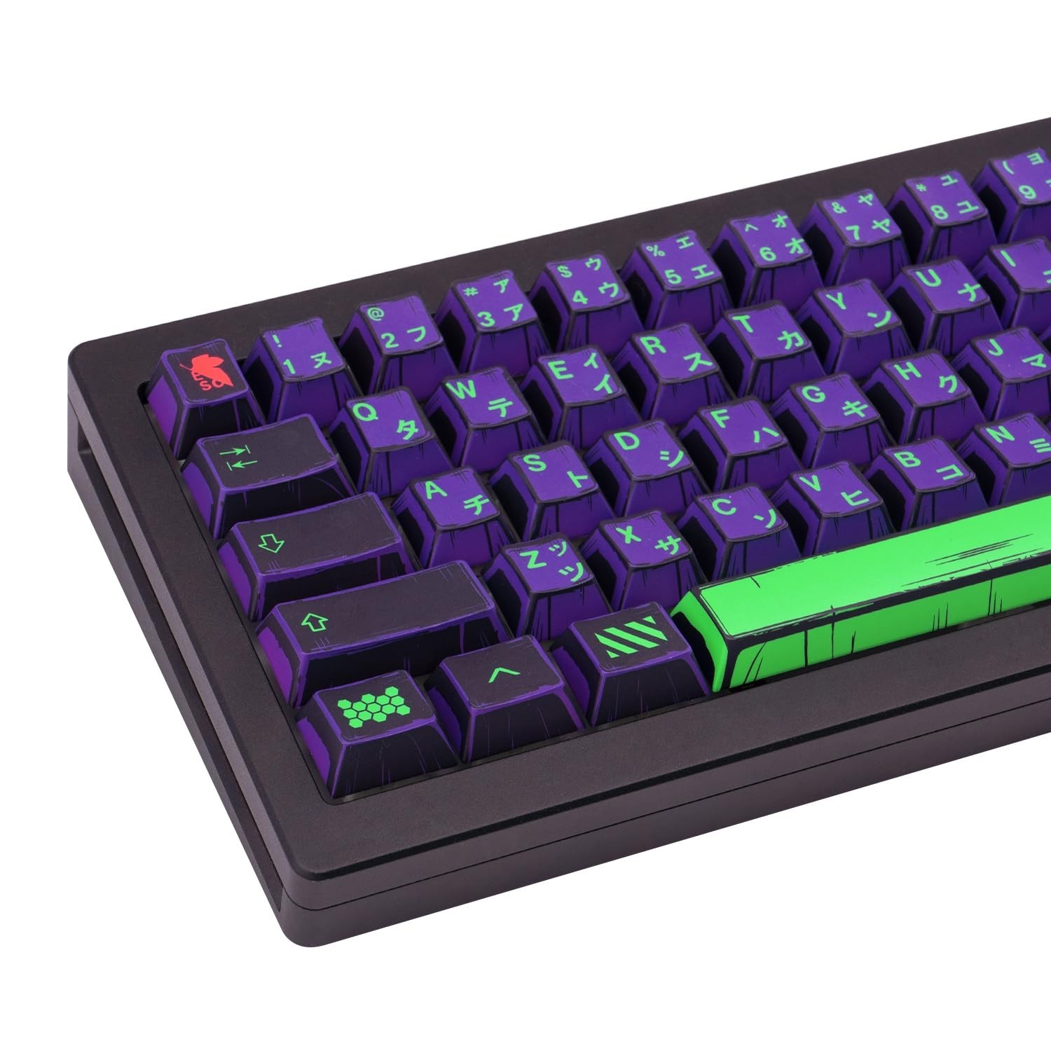 Manga Themed Japanese Keycaps, Retro PBT Keyboard Key Caps Dye Sublimation Ke...
