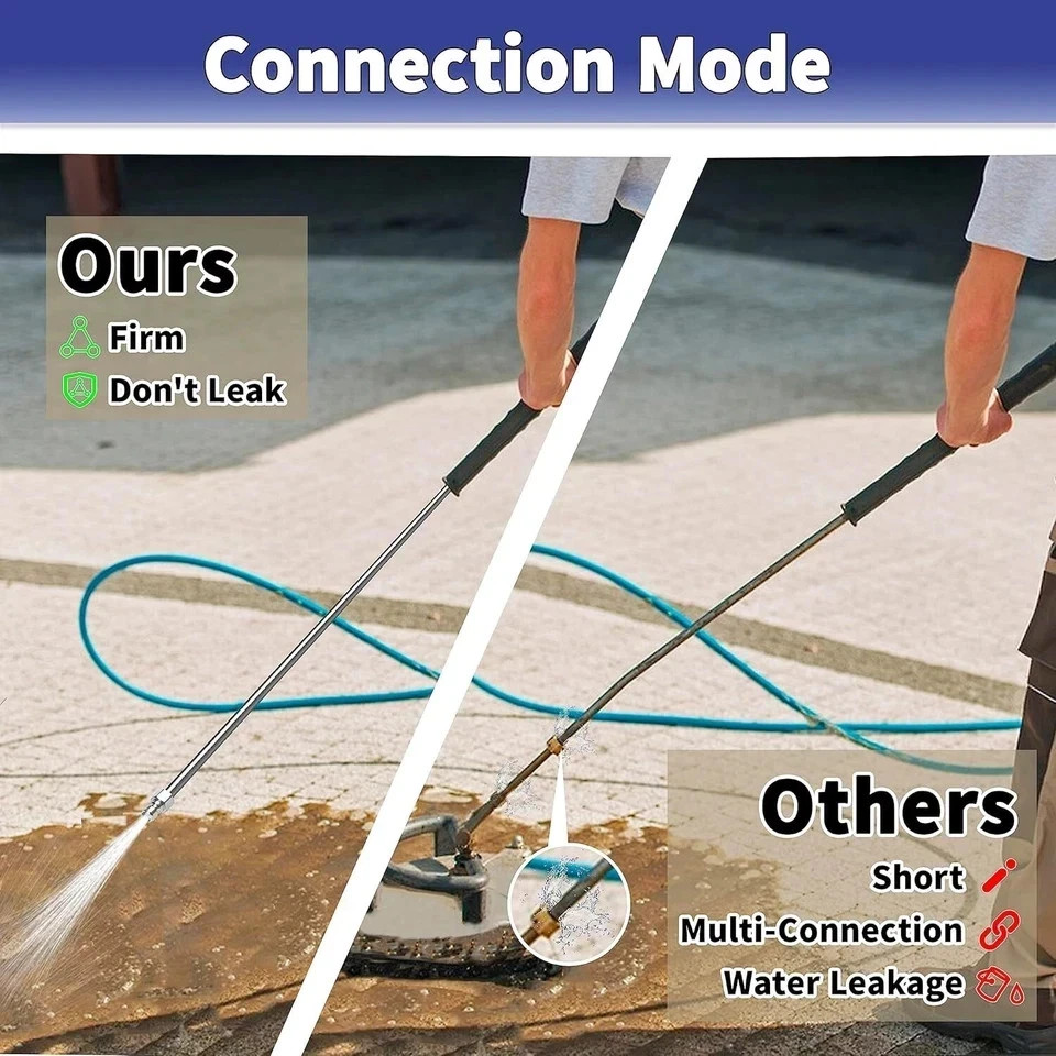 60" Pressure Washer Wand Extension 1/4" Quick Connect Stainless Steel 2-PACK