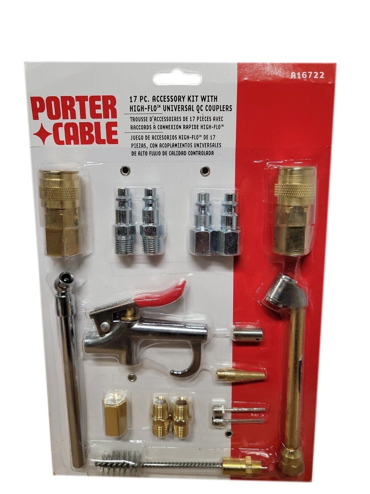 17 Piece Air Compressor Accessory Kit With Blow Gun Fitting Inflation Tool