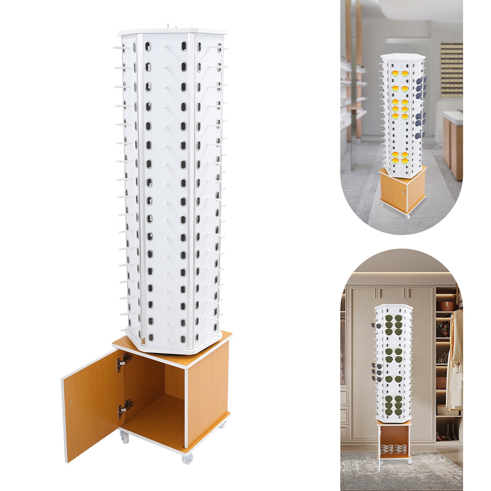 Glasses Display Stand Sunglass Storage Organizer Commercial Eyewear Hanging Rack