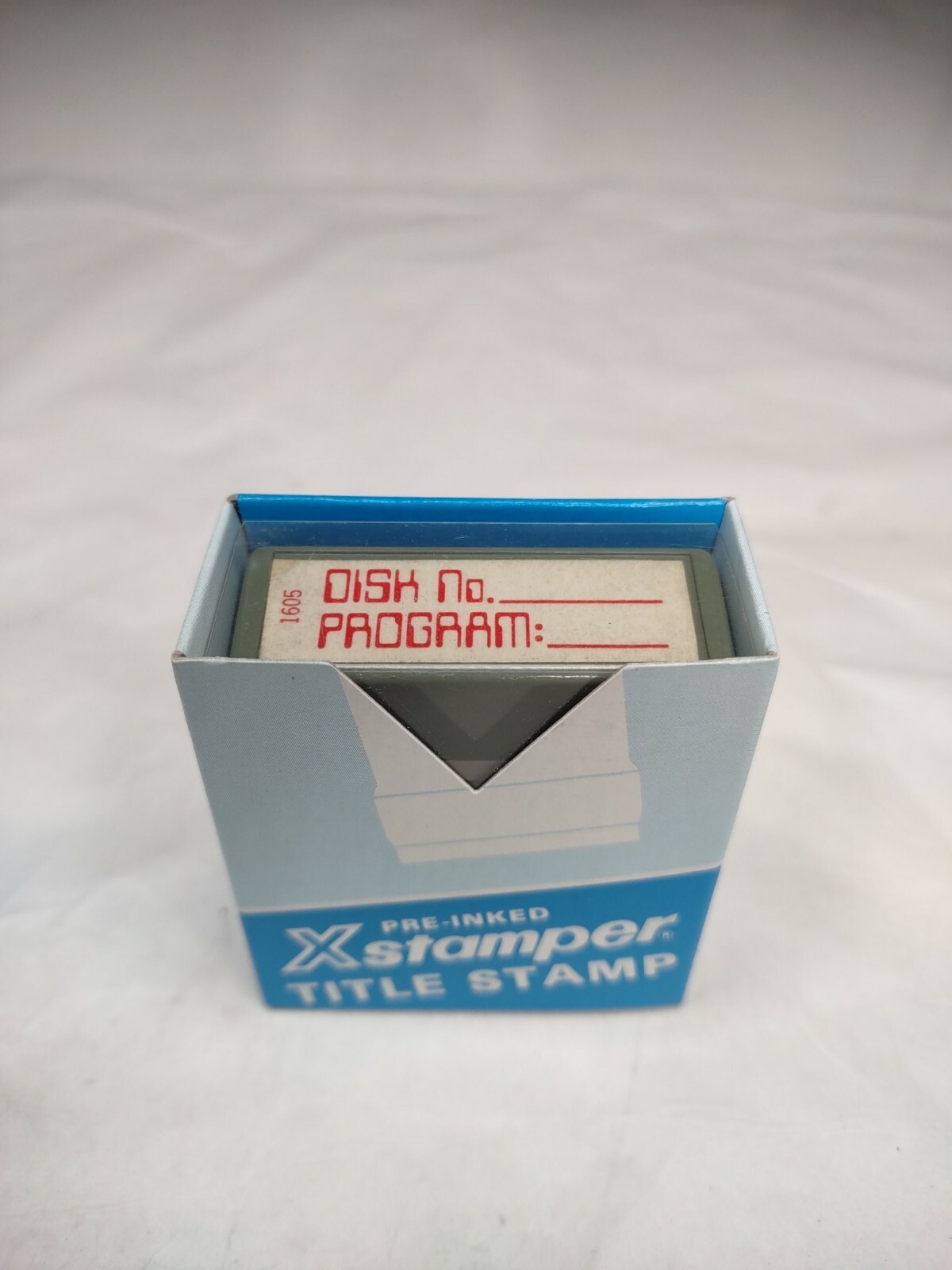 Vintage Xstamper "DISK No.  PROGRAM:" Red Ink Stock No. 1605