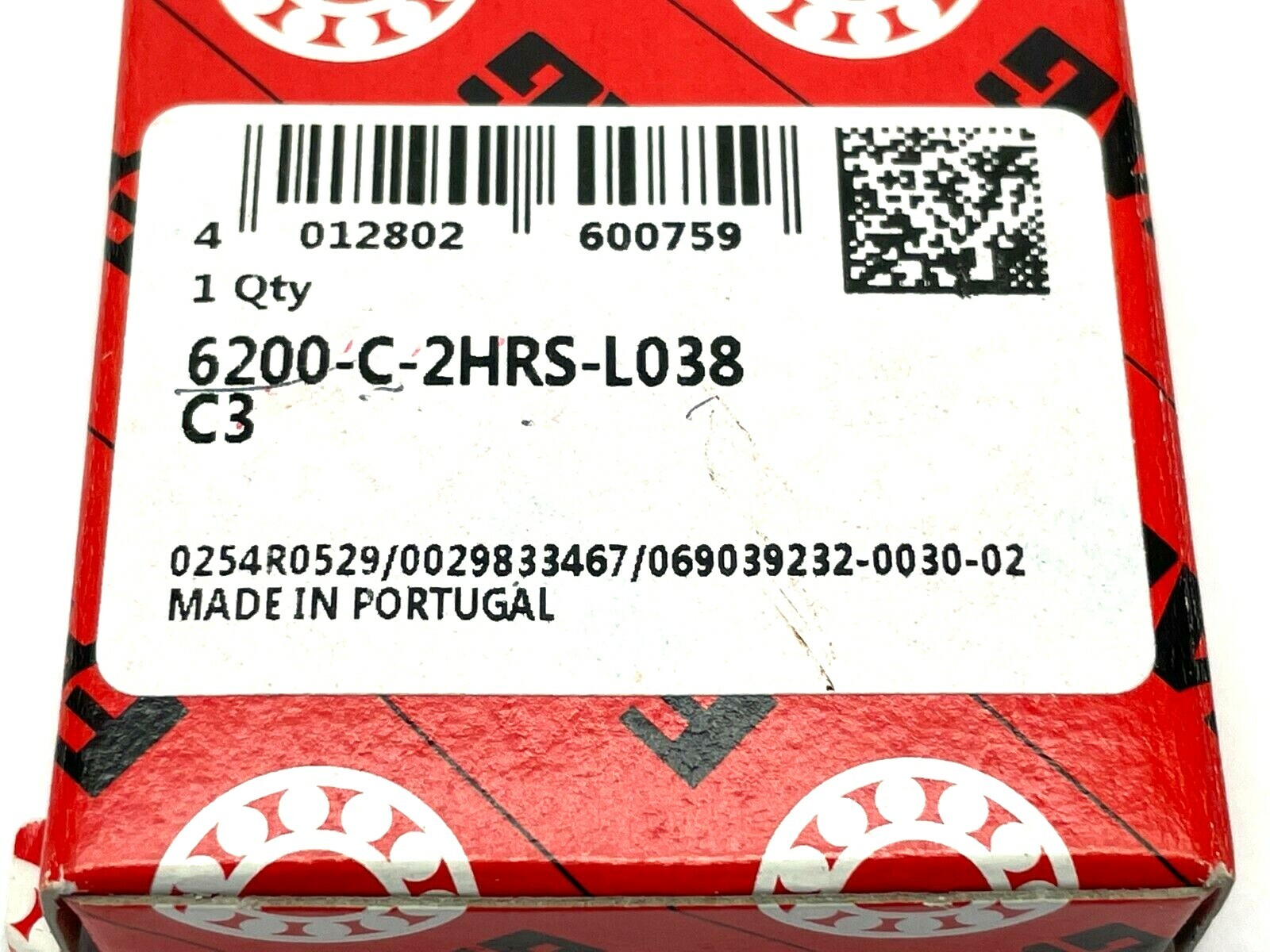 FAG 6200-C-2HRS-L038-C3 BALL BEARING - new in box