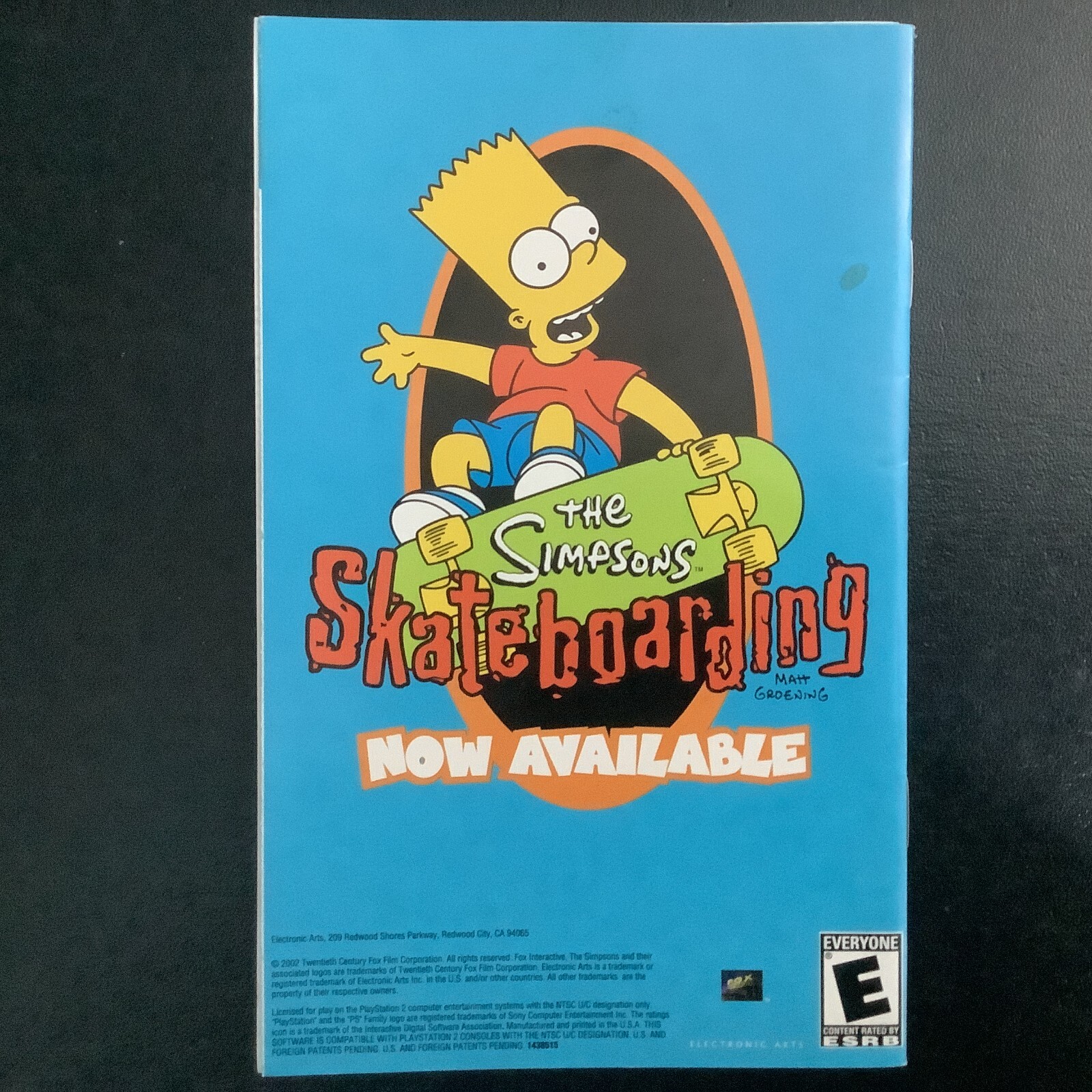 Simpsons Road Rage PS2 PlayStation 2 Instruction Manual Only