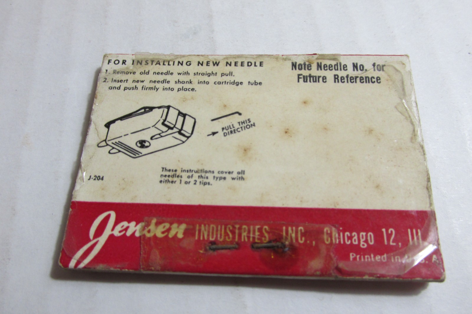 Vintage Record Player Needle Jensen E-90
