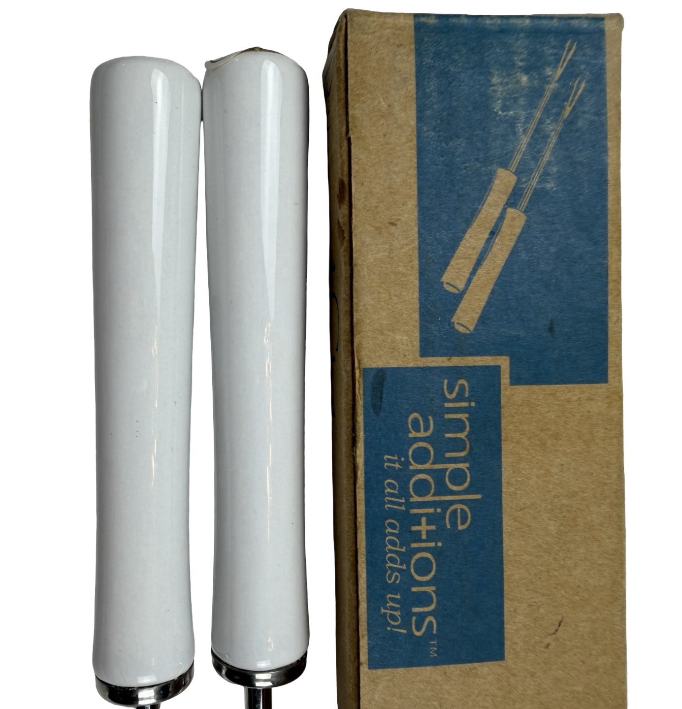 Pampered Chef Appetizer Accessory Fork Set 2 Simple Additions White Handle #1970