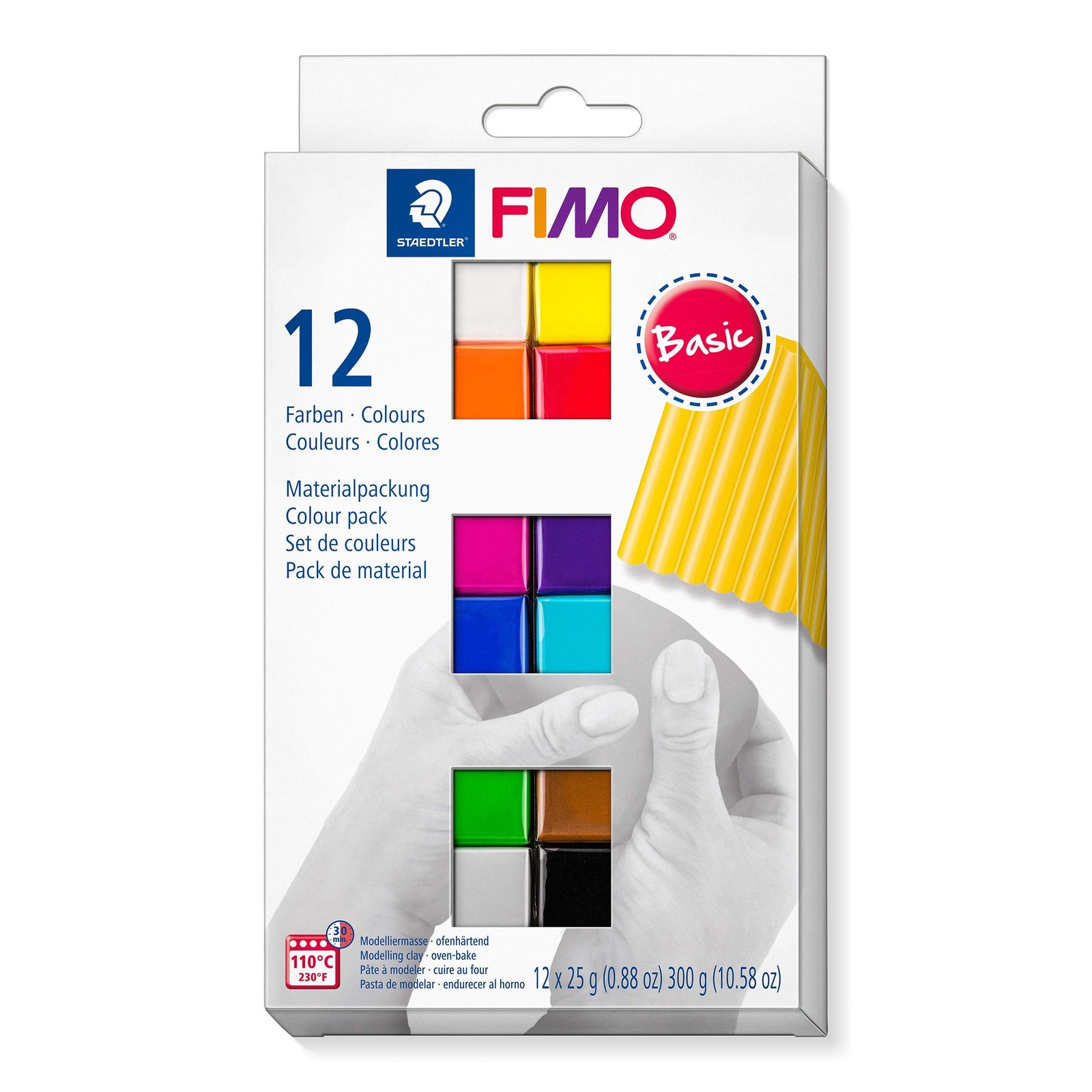 STAEDTLER FIMO Soft Oven Bake Polymer Clay: Set of 12 Assorted Colors (25g Ea...