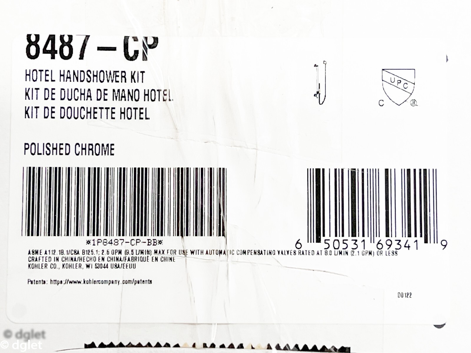Kohler K-8487-CP Hotel Multifunction handshower kit 2.5 gpm in Polished Chrome