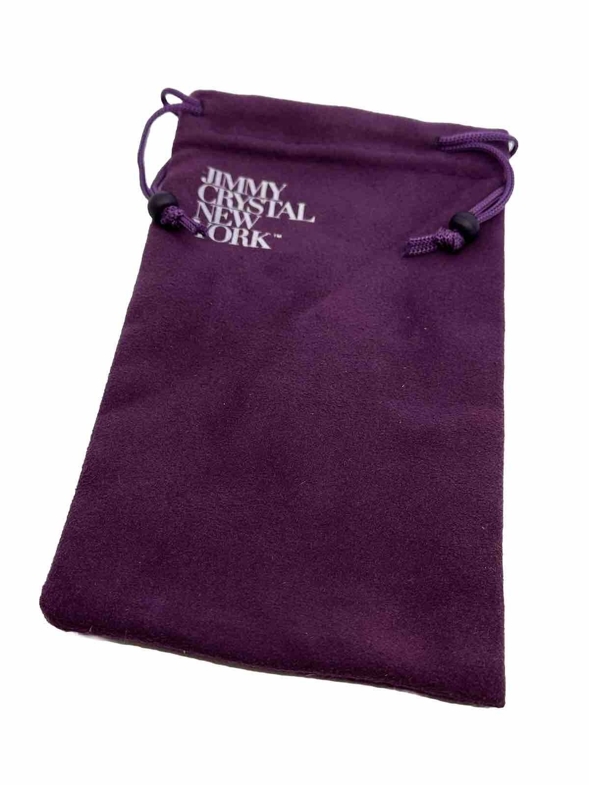 NEW Jimmy Crystal New York Plum Felt Drawstring Case Pouch