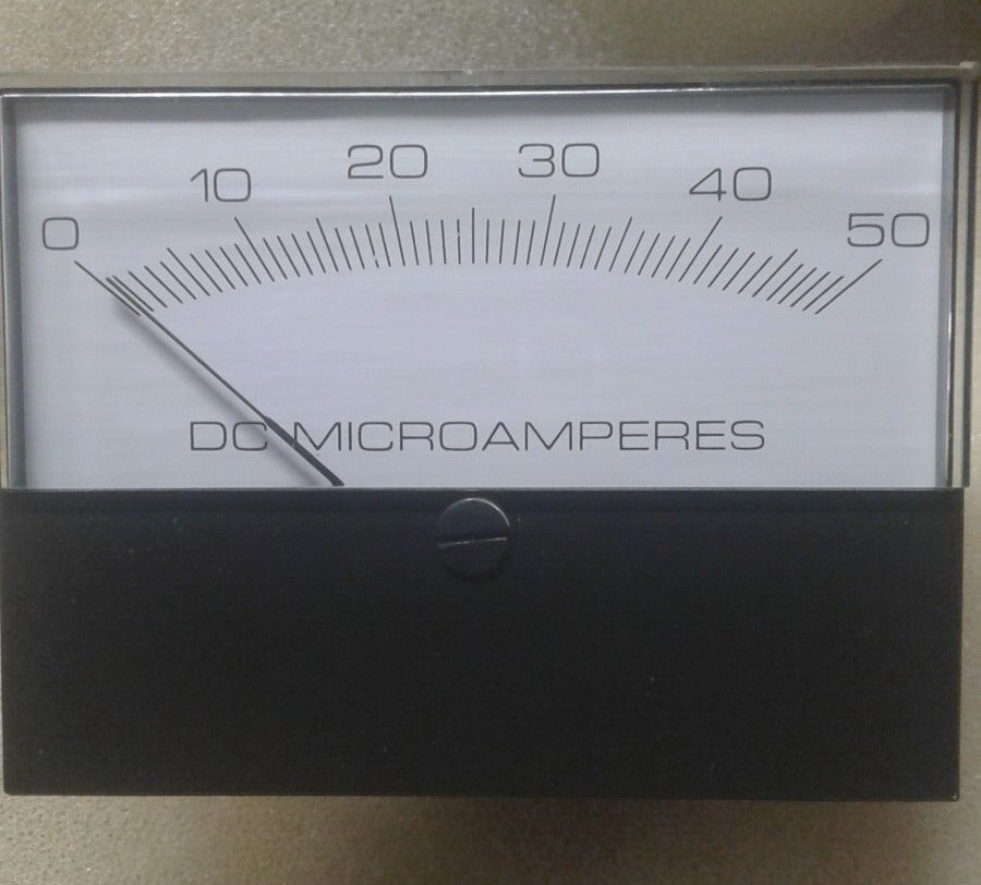 Panel Meter Modutec DC Microamperes 0-50   MADE IN USA F96165