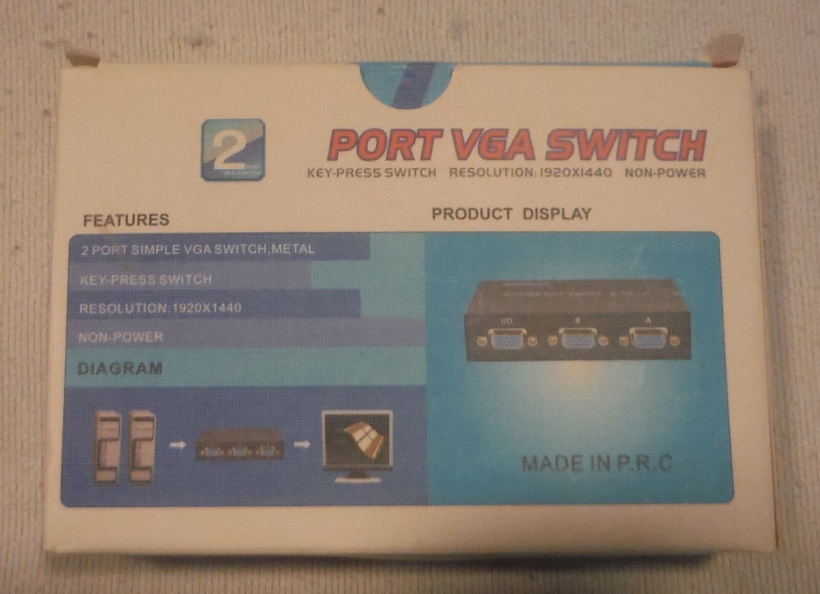 VGA SWITCH 2 PORTS VGA-15-2C