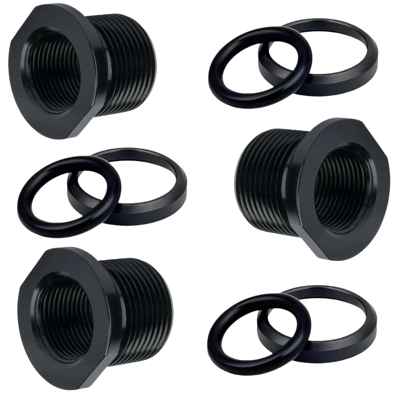 3 PCS Black Steel Thread Protector 1/2 x 28 Convert To 5/8x24 Crush Washer