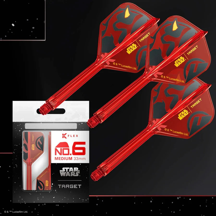 TARGET  STAR WARS DARTH MAUL K-FLEX 1 PIECE MEDIUM SHAFT & NO6 FLIGHT