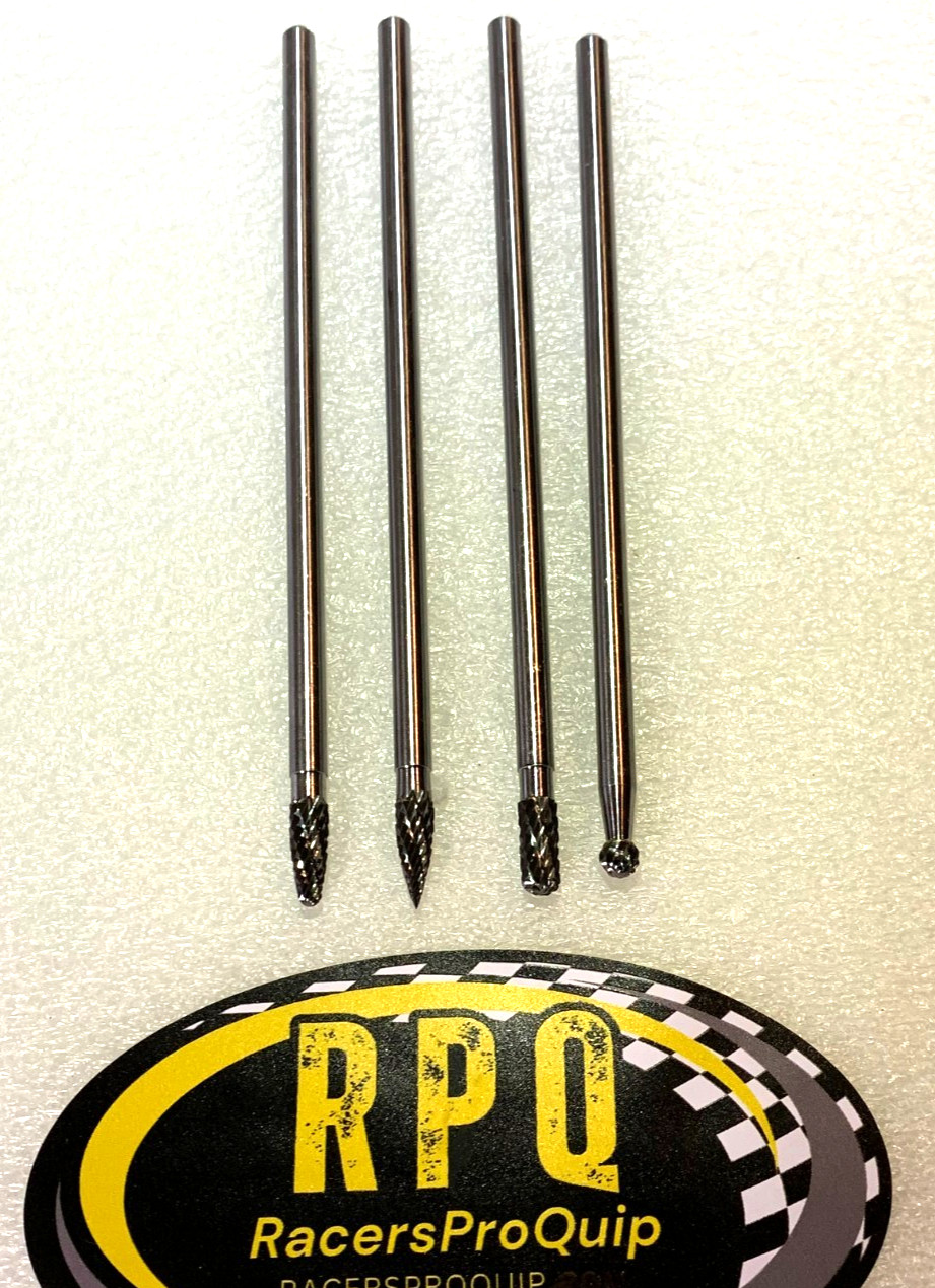 Predator Cylinder Head Porting Carbide Cutting Burr Die Grinder 4 Bit 1/4" Set