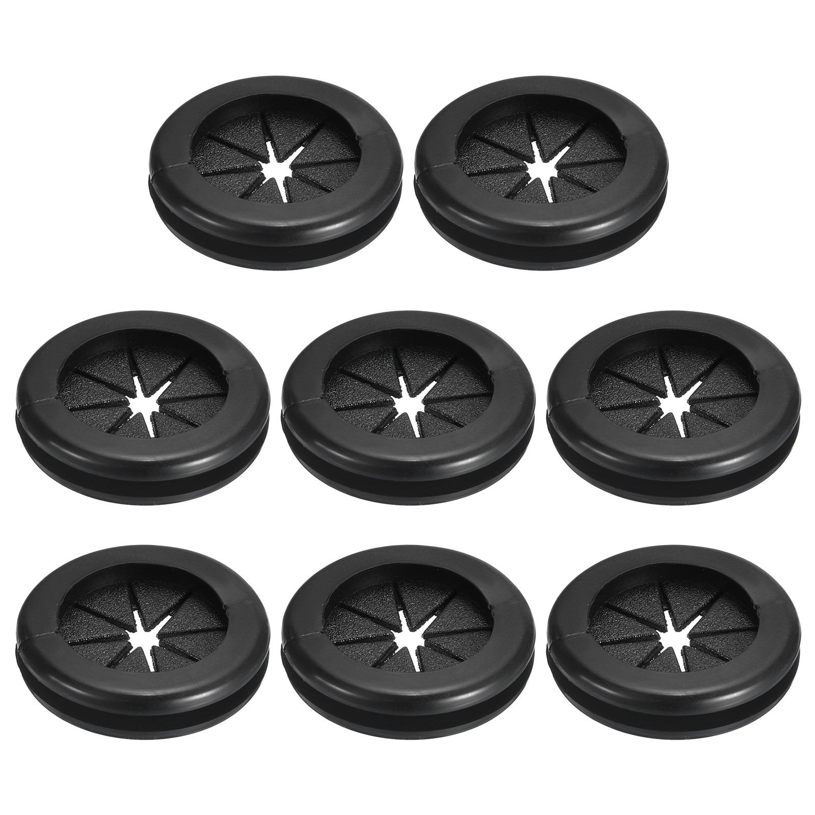 8Pcs Double Sided Rubber Grommets 7/8"(22mm) ID 1-1/16"(27mm) Drill Hole, Black
