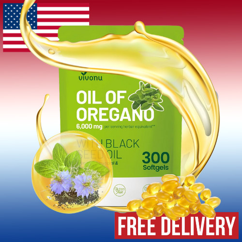 Oil of Oregano Softgels | 6000mg Oregano Oil with 200mg Black Seed Oil Capsules