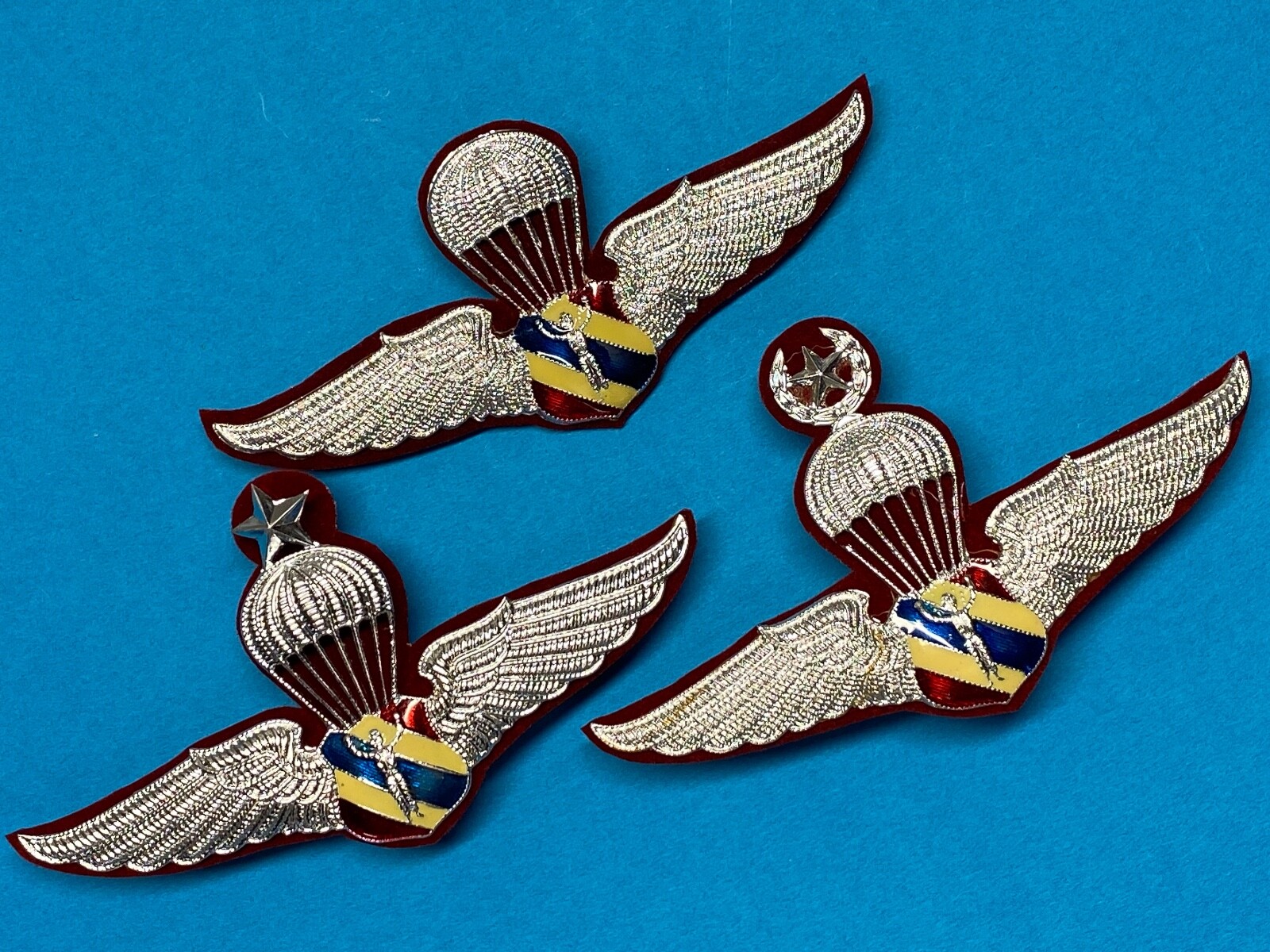 THAILAND, PARACHUTIST, PARA WINGS, POLICE, AIRBORNE, METAL, GROUP OF 3